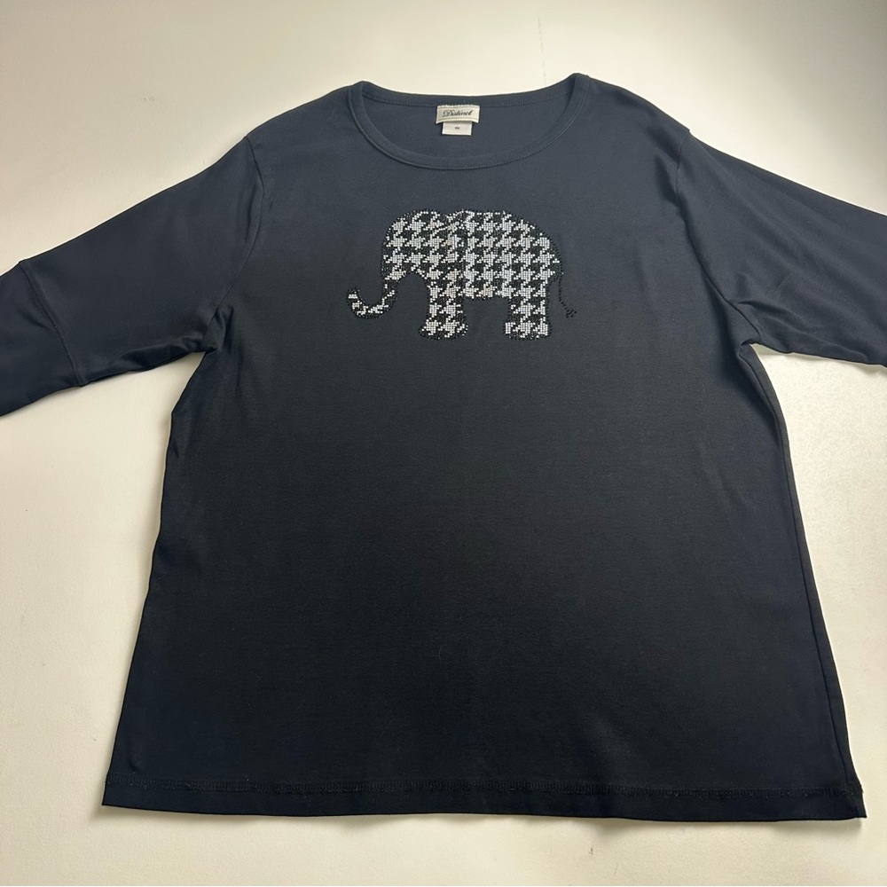 Crimson Tide women’s 1X beaded elephant shirt, black color